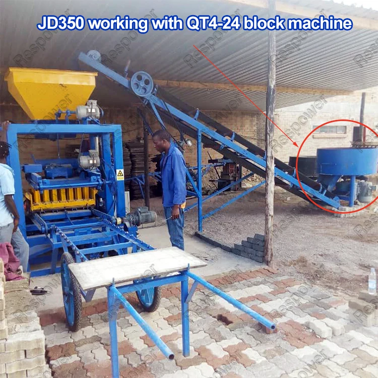 Бетономешалка JD350 для ручной/полуавтоматической блочной