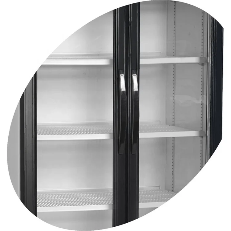 New Model Commercial Used Double Door Display Fridge