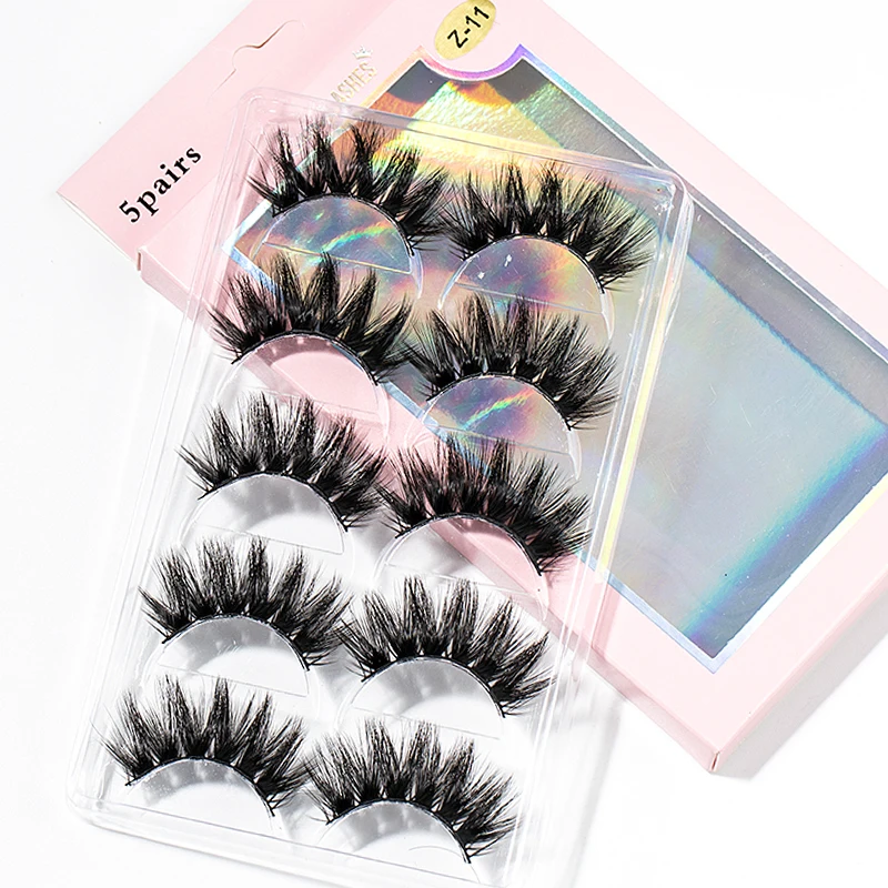 5/10 Pairs 3D Faux Mink Hair Cross False Eyelashes Long Eye Lashes Handmade Thick Eyelashes Extension