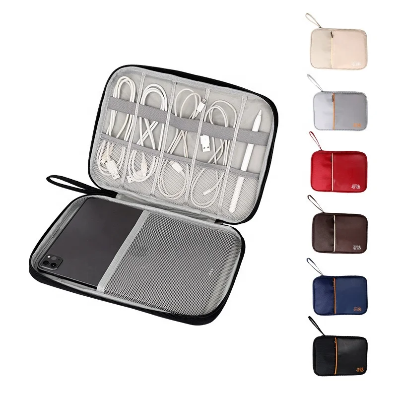 Pu Leather Business Zipper Electronic Organizer Travel 11 Inch Laptop Tablet Sleeve Carrying Case Bag