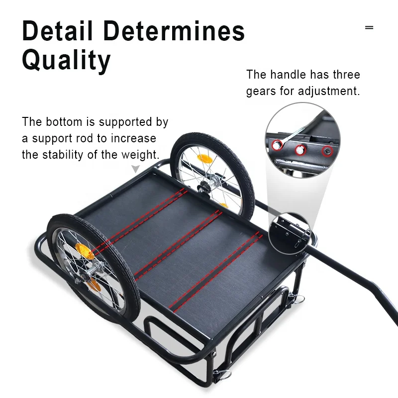 Collapsible Easy Assembly Safe Reflectors Detachable Metal Tub Farm Bike Cargo Trailers Fold Camping Trailer For Bicycle