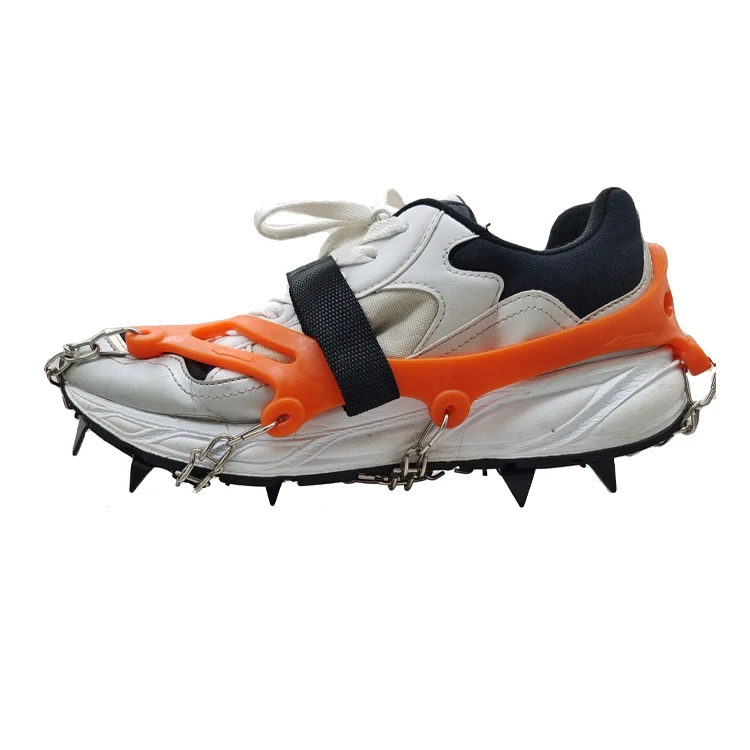 Universal 12 Teeth Anti Slip Ice Cleats Shoe Boot Grips 10 Studs Elastic Crampon Snow Spikes Grips Traction Cleats