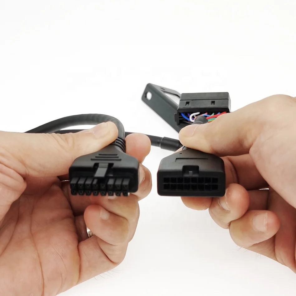 Custom Male Female OBD 2 to Molex Conector Y Kabel OBD2 16Pin Conncter Adapter Connector Cable With Mount Bracket Kit