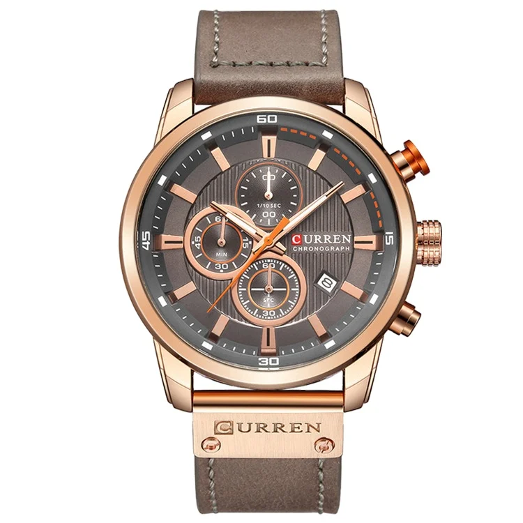 Curren 8291 Alloy small six needle quartz movement steel strip quartz watches for men fashion business style