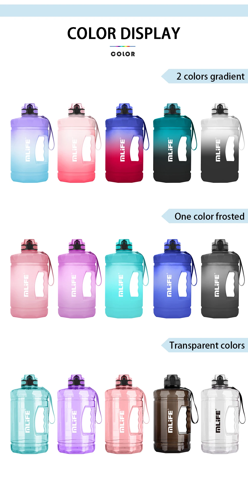 custom tritan black storage sleeve cover set 72 ounce 2l free gym sport big 2.2l time marker 1 half gallon water bottle