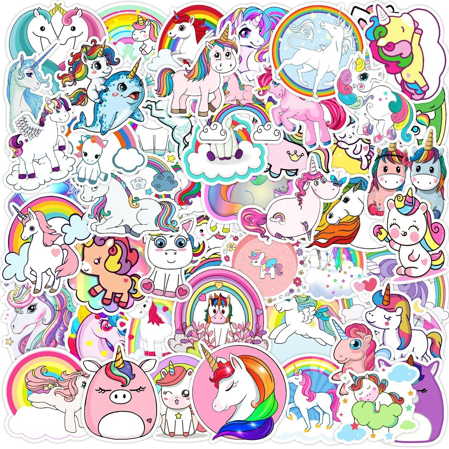 Cute Animal Cartoon Unicorn Stickers for Laptop Luggage Phone Car Scooter Funny Vinyl Decal for Kids Girl Children Gift