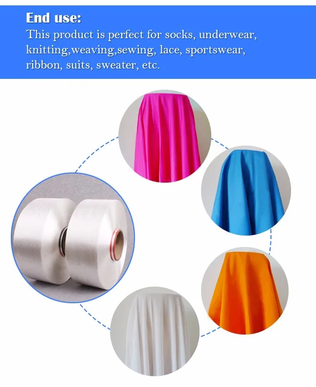 Multiple Colors Polyester Full Drawn Yarn 40D/12F FDY for Covering and Socks