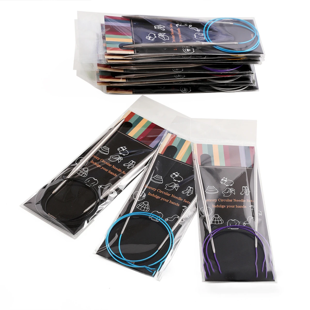 Wholesale Stainless Steel Smooth Double Pointed Knitting Needle Home Safety Sweater Knitting Needles