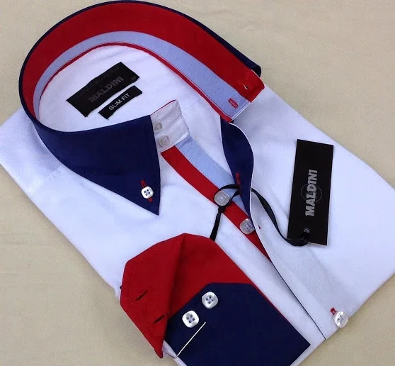 2021 latest Italian fashion 100 cotton  double collar different collar and cuff leisure shirt