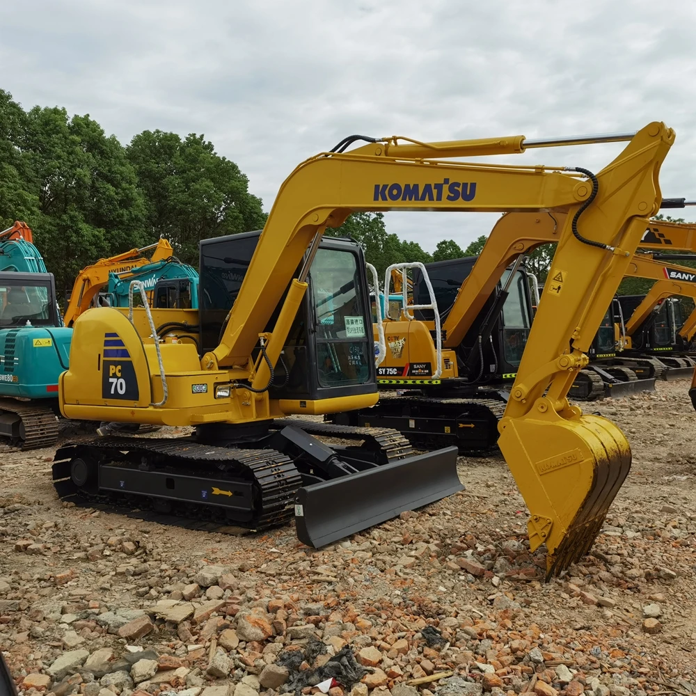 Экскаватор б/у komatsu PC70-8 PC60 высокого качества Подержанный 7 тонн оригинальный японский экскаватор для продажи в Китае