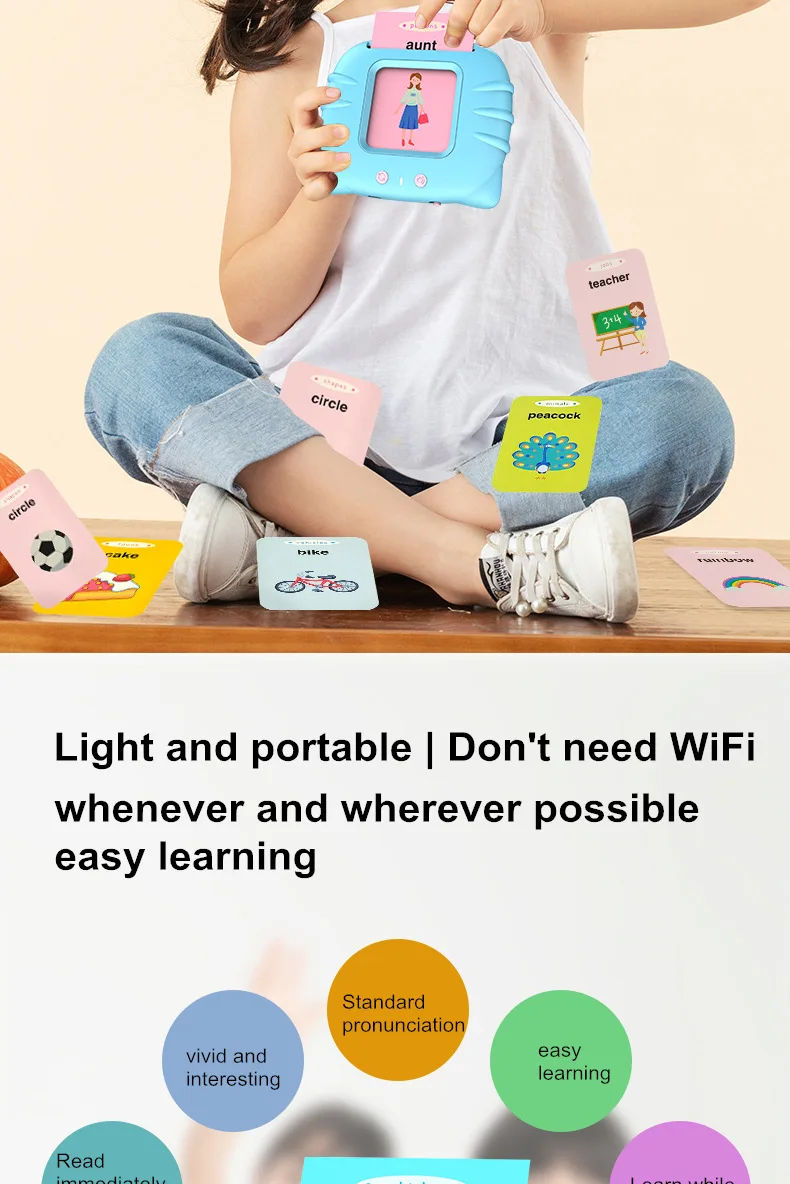 Kid Enlightenment Card Type Early Education Machine Interactive Eye Protection Card Reader Light weight And Comfortable Design 