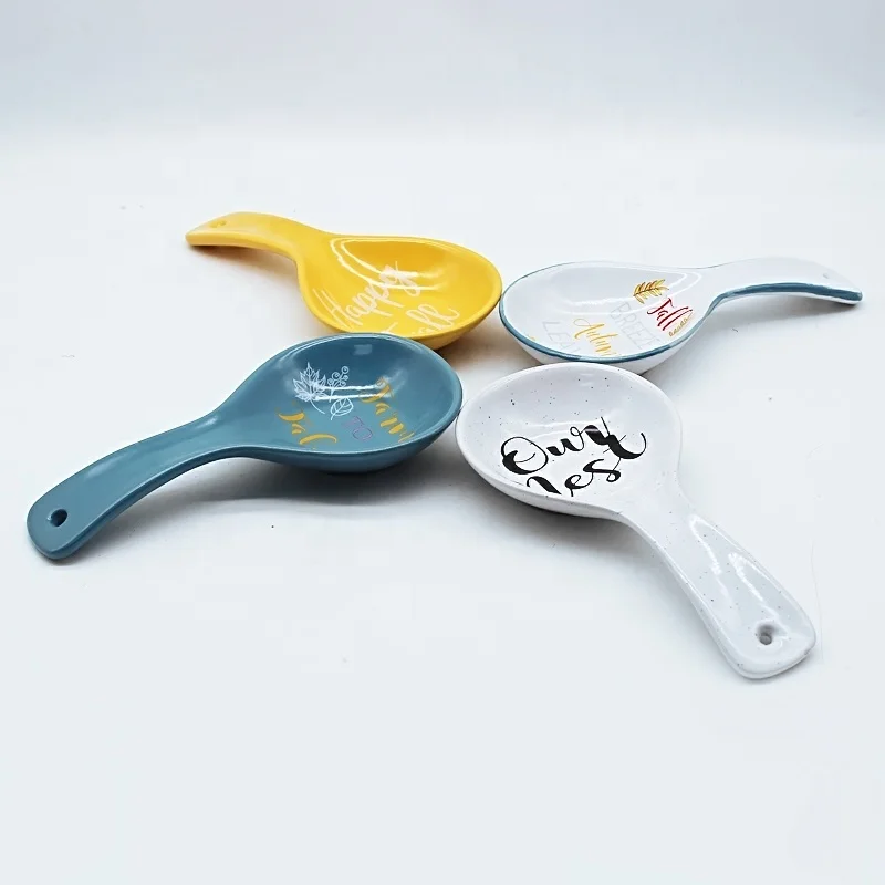 Ceramic Spoon Holder Utensil Rest for Kitchen Counter Stove Top Ceramic Spoon Rest