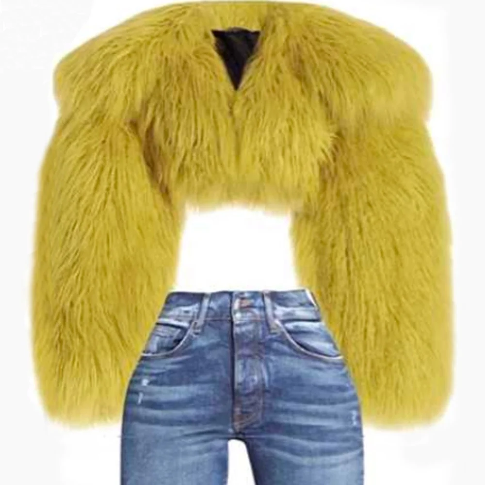 Female Mongolia Sheep Fur Jackets Women Natural Fur Coat Ladies Fur Cropped Jacket Outerwear