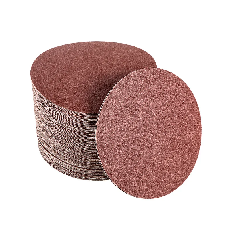 5 Inch Red Velvet Back Sanding Paper Wood Metal Polishing Abrasive Flocked Sandpaper