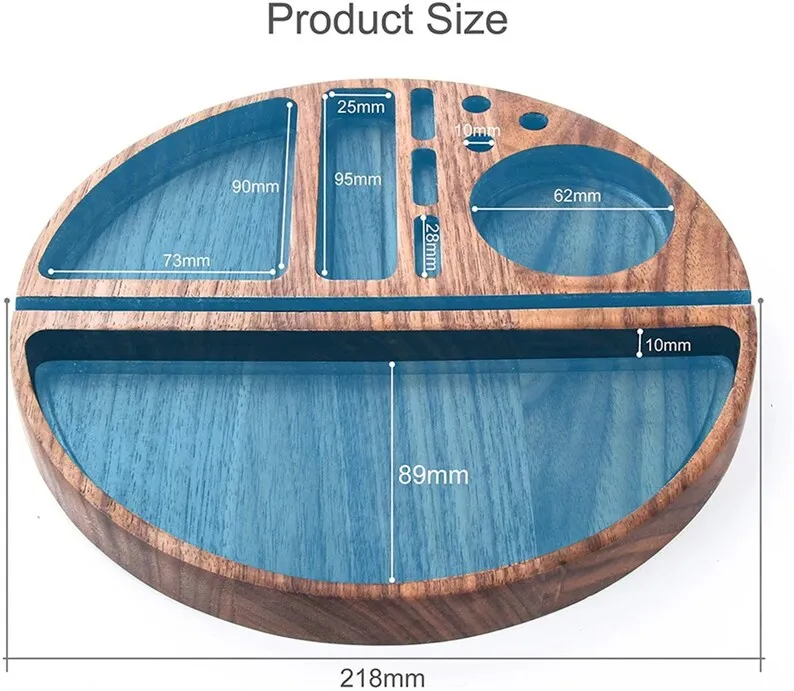 Поднос из массива дерева ручной работы черный орех аксессуары для