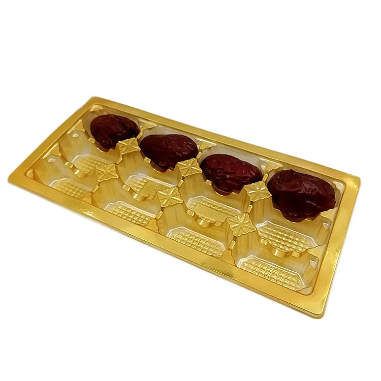 6 12 16 24 Cavities Gold Insert Tray PET Material Plastic Dates Inner Tray ACCEPT CUSTOM