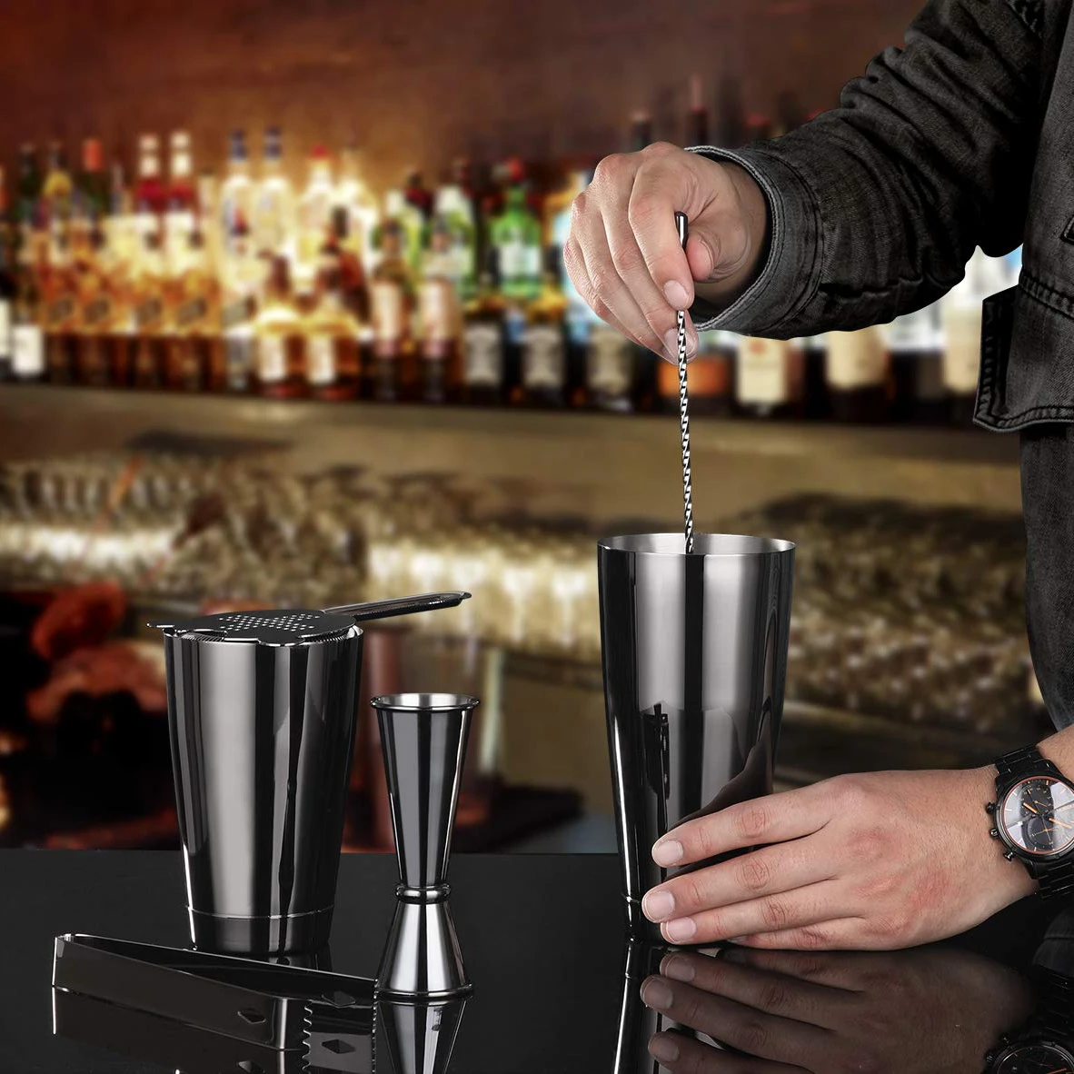 Factory Direct Bar Cocktail Jigger 304 Stainless Steel Japanese Style Double Mixology Bartender Kit Etching Gold Jigger