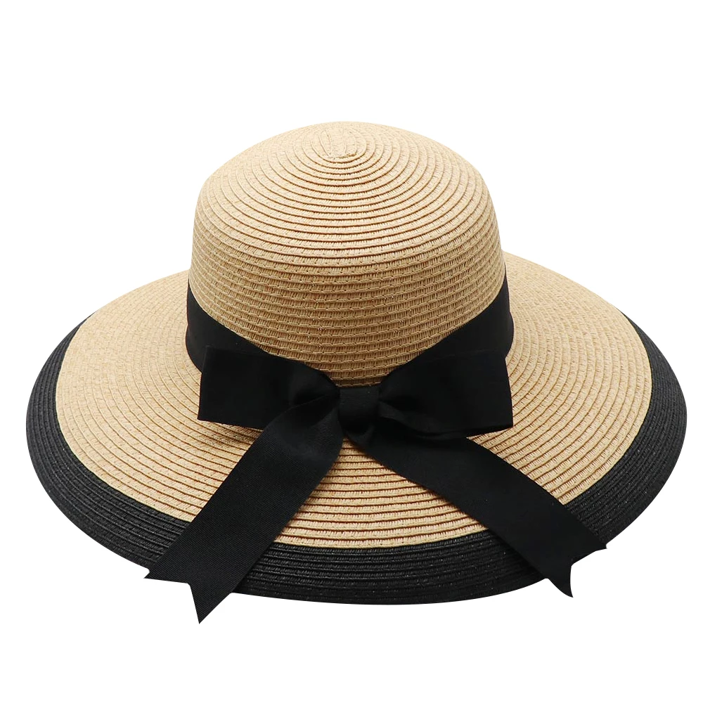 Custom Panama Shape Summer Cowboy Hats Blank Paper Straw Cowboy Hats for Women