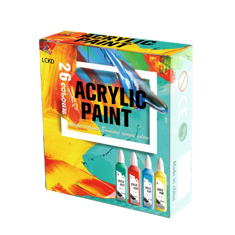 Забавная акриловая краска для художников, 24 цвета, Нетоксичная акриловая детская живопись, набор игрушек