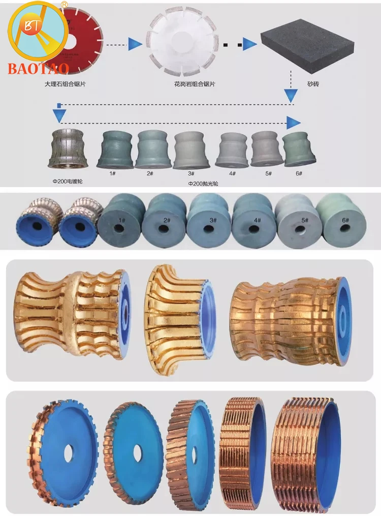 5 Inch CNC Profile Wheel Tools Diamond Segmented Granite Grinding Wheels Profile Diamond Polishing Head Machine For Marble