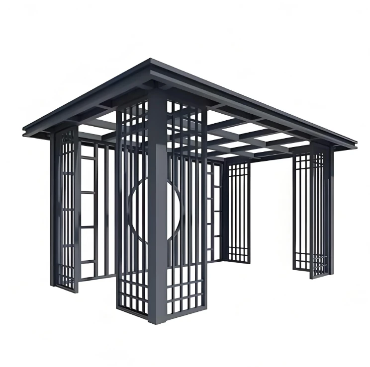 Various Good Quality Flat Roof Easy Setup Sunscreen Outdoor Canopy  Privacy Gazebo