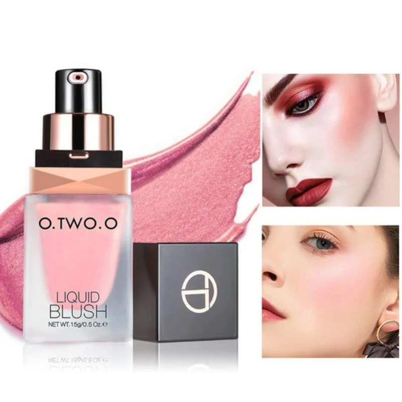 new arrival O.TWO.O Makeup  Silky Blush Color Lasts Long 6 Color Natural Cheek Blush Face Contour Make Up Liquid Blush