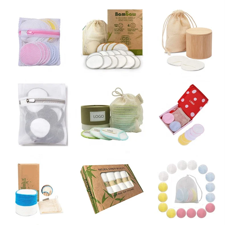 Eco Friendly Reusable Bamboo Fiber Makeup Remover Pads Bamboo Cotton Reusable Pads Makeup Remover Cleaning Cosmetic Cotton Pads