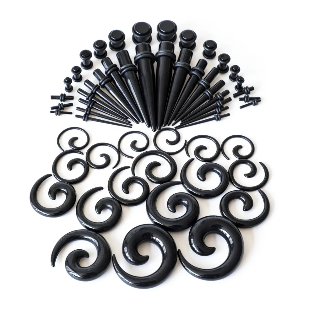 54 шт в стиле «панк» из акрила с коническим отверстием производства расширитель датчики комплект ушной тунель штекер