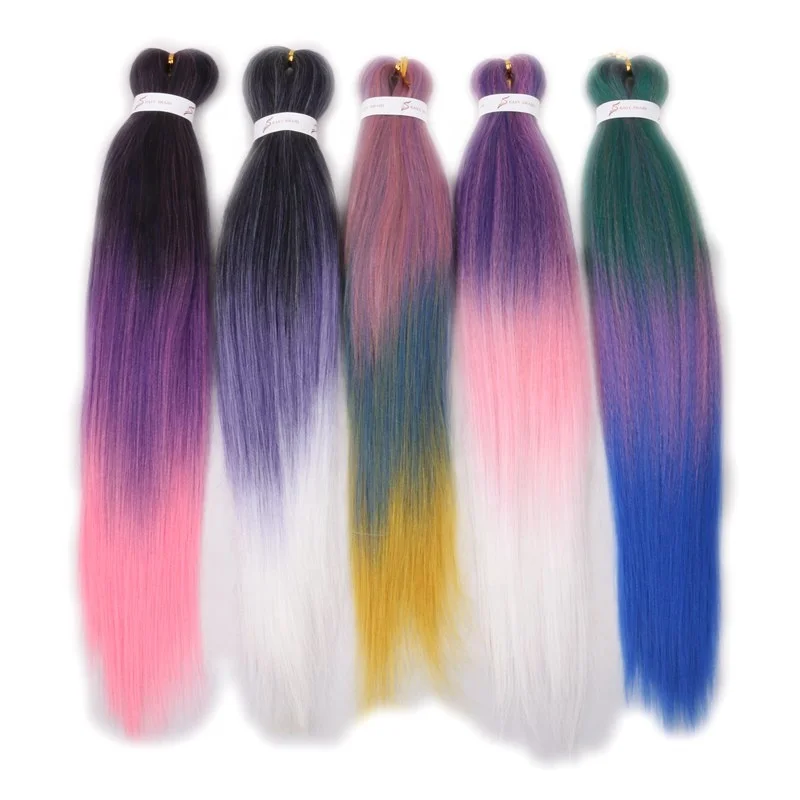 Low Temperature Flame Retardant Private Label Synthetic Pre Stretched Braiding Hair 1 Pack 26inch 95grams Yaki Is Acceptable