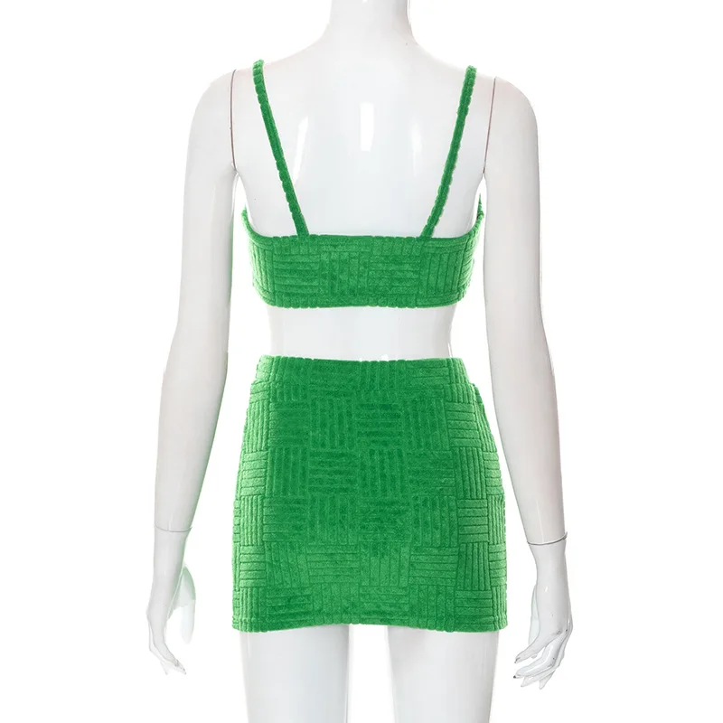 Crop top and skirt sets women 2 piece outfit summer hot girls teo piece outfits set wholesale women boutique clothing 2022