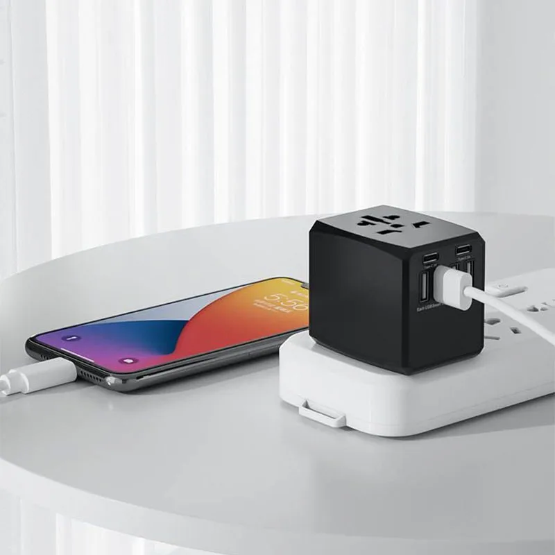 Spot supply 2023 Electrical Plug Socket Usb Travel Adapter Universal Travel Adapter Dual Usb Worldwide Charger