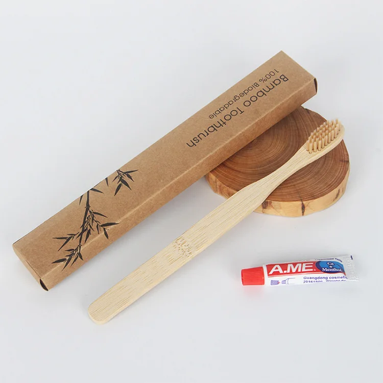 Travel bamboo toothbrush toothpaste dental kit for trip spa home daily cleaning