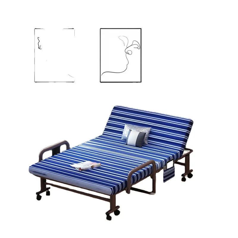 Multi-function home office nap single double wall beds sofa chair metal folding  bed