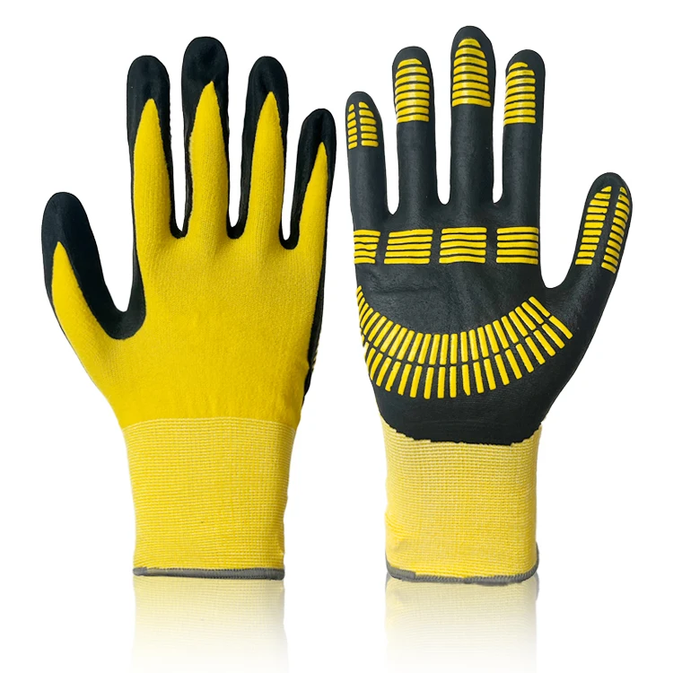 Micro Foam Nitrile Coated Nitrile Palm Dotted Dipping Gloves Nylon Safety Shell Abrasion Resistant Working Gloves