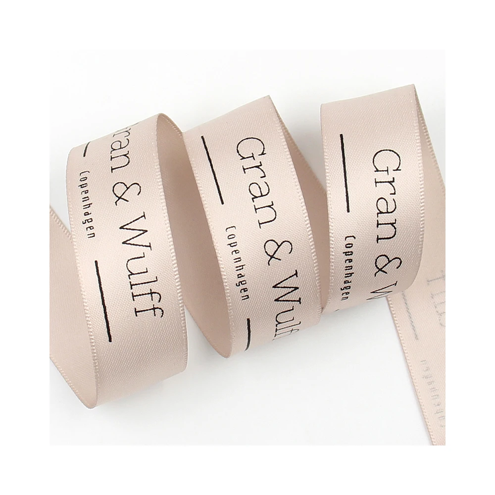 Оптовая продажа, высокое качество, Пользовательский логотип, однотонная чернильная печать, атласная этикетка, лента