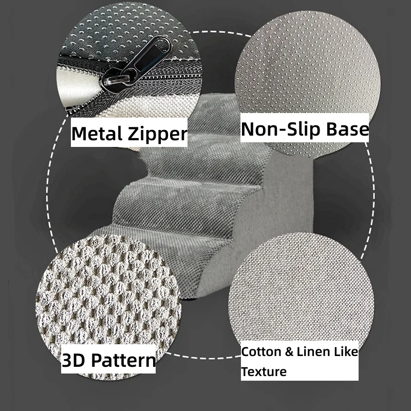 2023 New Multi-Function Portable Home Memory Foam Folding Pet Stair Steps Foam Steps For Pet Dog