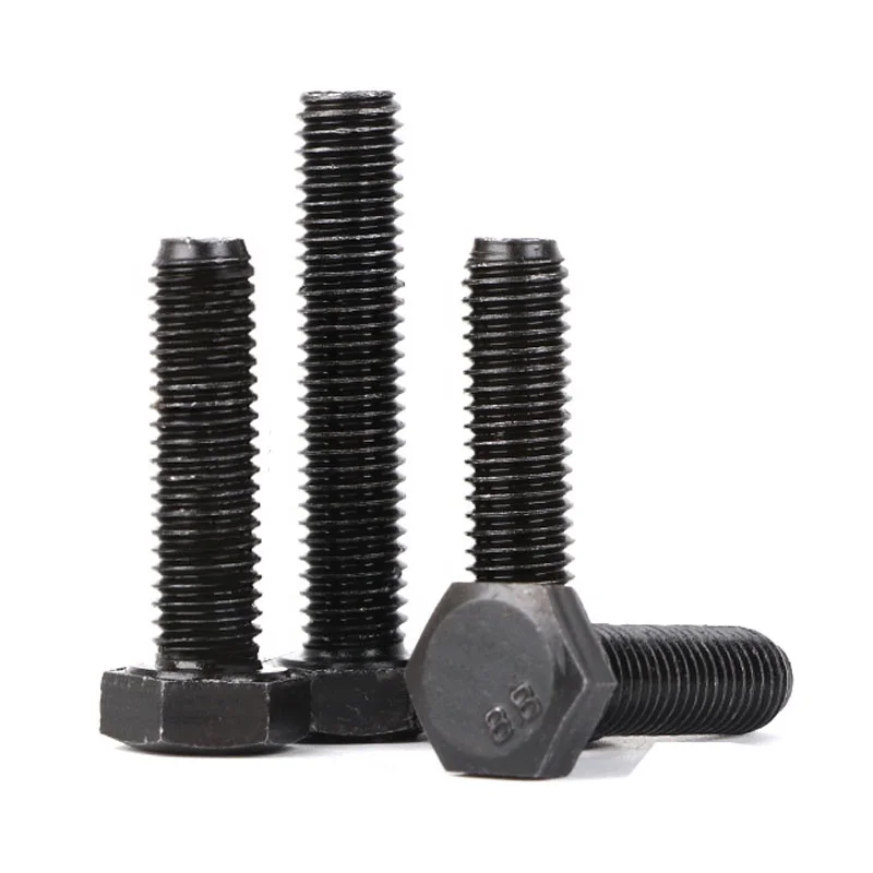 Black Stainless Hex Bolt and Nut Din933 Din931 Fasteners M12 M13 Hexagon Bolts 8.8 Hex Screw Bolt Price
