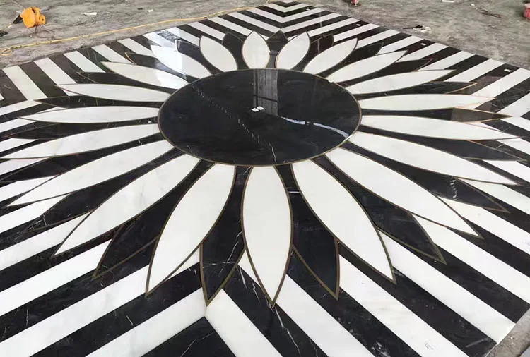 cheap price Marble Mosaic Art Marble Inlay Flooring Design Waterjet Medallion Mosaic Pattern