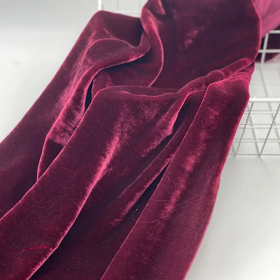 Manufacturer price shiny velour swansdown sand wash colorful soft plain pure 100 mulberry silk velvet fabric