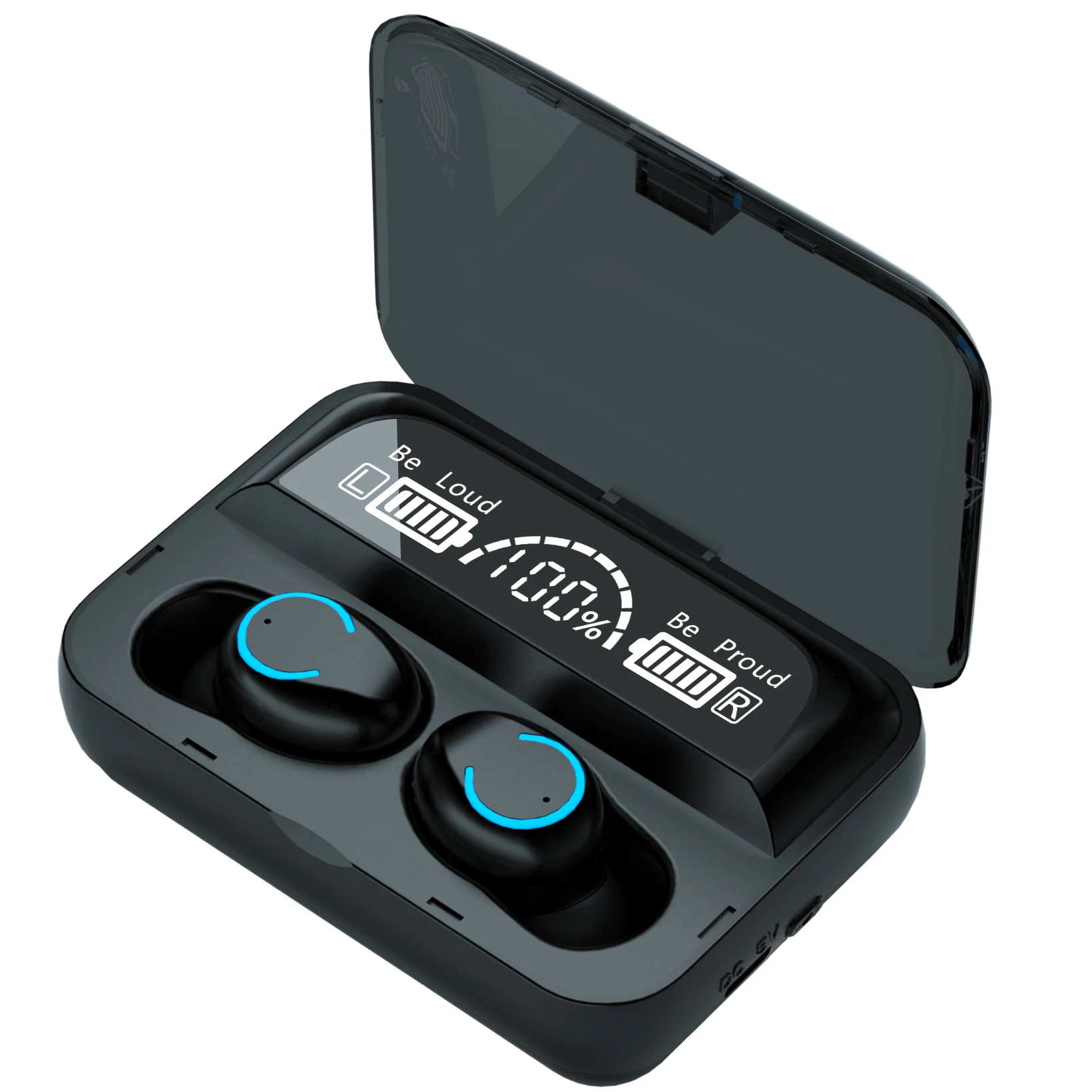 F9-47 3500mAh Metal Headphones TWS HiFi Stereo LED Flashlight Earbuds HD LED Display For Xiomi Sony Headset Low Price Earphone