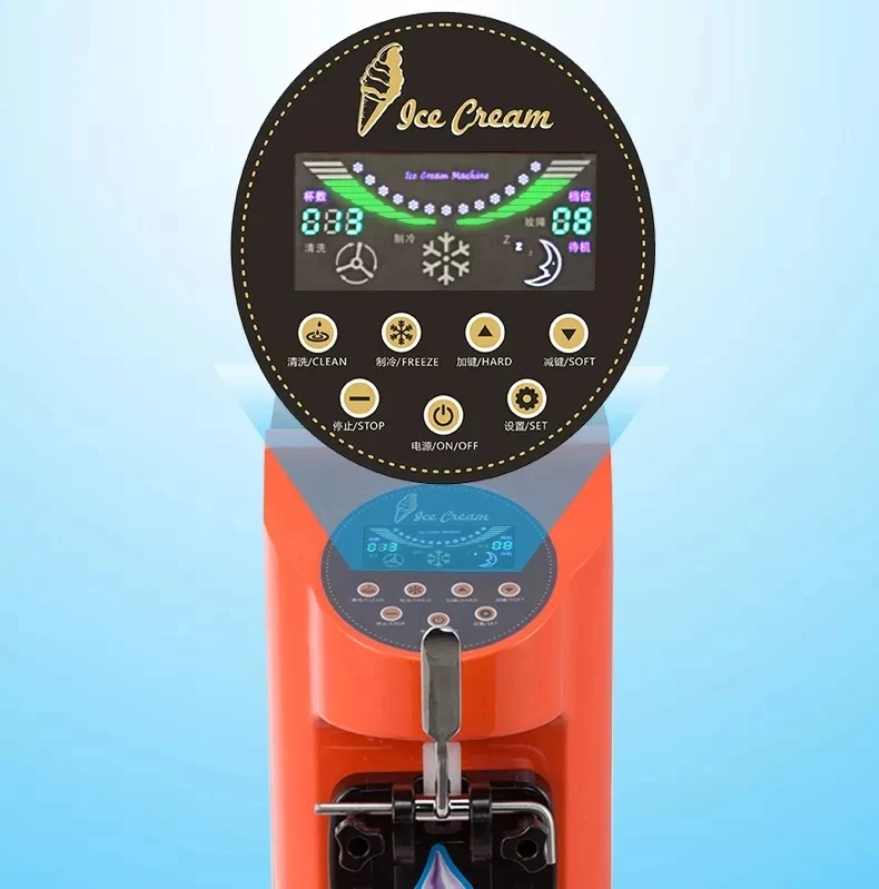 Commercial Ice Cream Sorbet Making Batch Freezer Gelato Machine Hard Italy New Product Desktop Milkshake Machine Gear