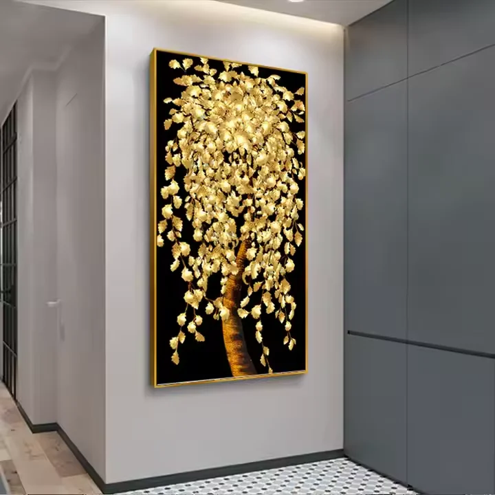 Creative Porch Crystal Porcelain Mural with Frame Canvas Art Home Decoration Painting