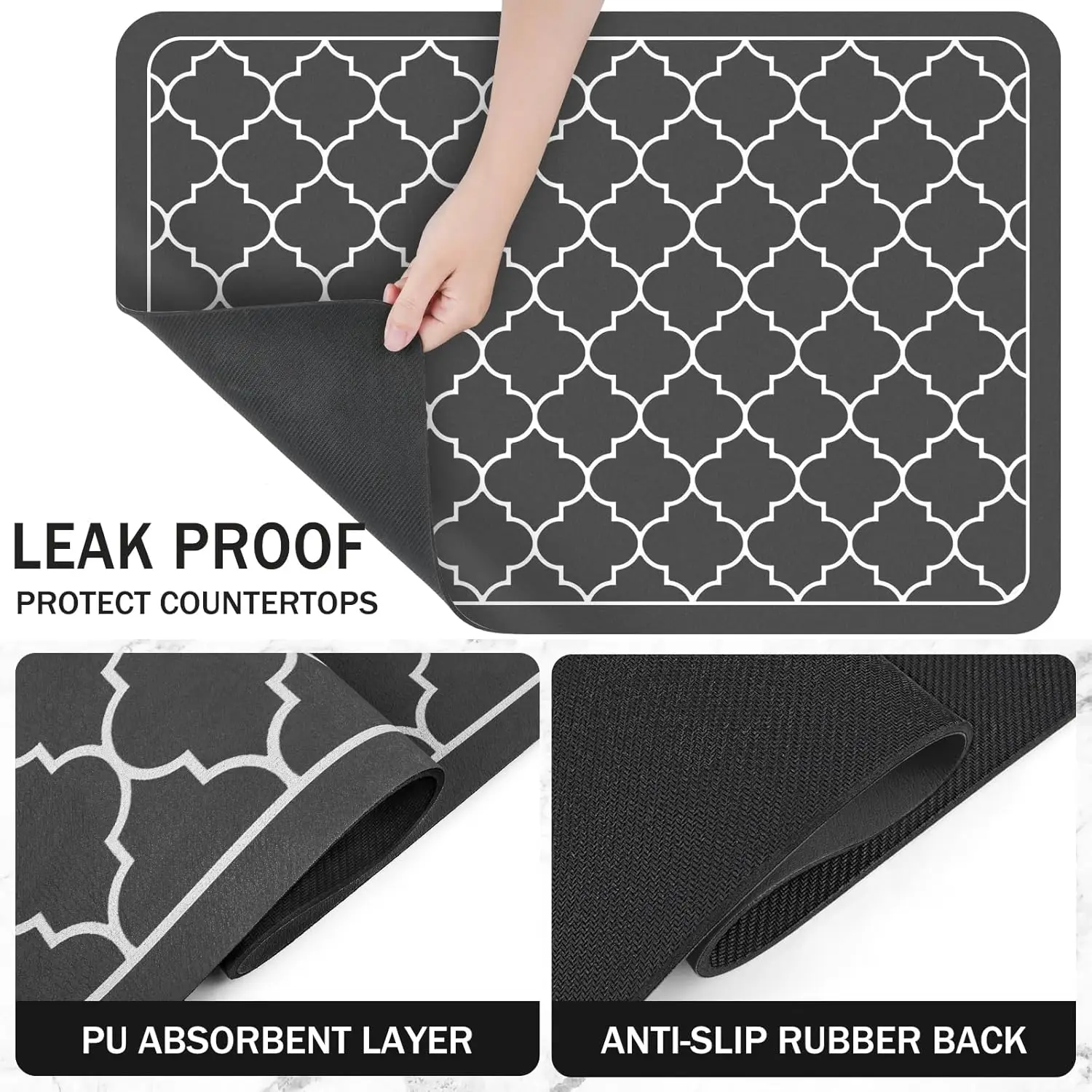 Dish Drying Mats for Kitchen Counter Coffee Bar Mat Self Dish Drying Pad Water Absorbent Dry Mats for Kitchen Dishes