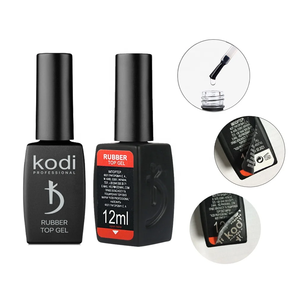 Kodi Rubber Base Gel Rubber Top Gel No Sticky Top Coat Gel Polish