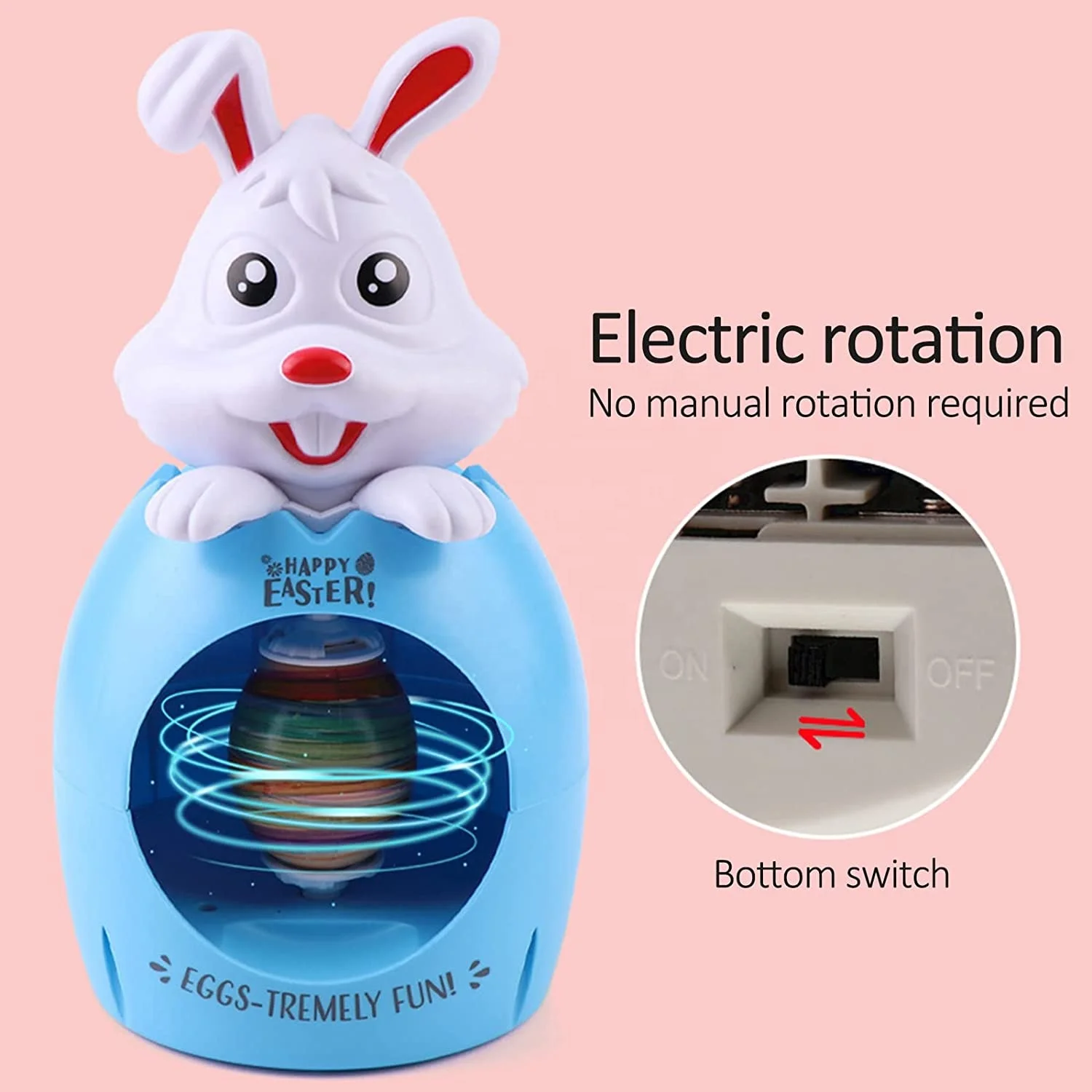 Игрушка Samtoy «сделай сам» мультяшный кролик моторизованное пасхальное яйцо Спиннер машина декоративная игрушка-мяч игрушка для рисования