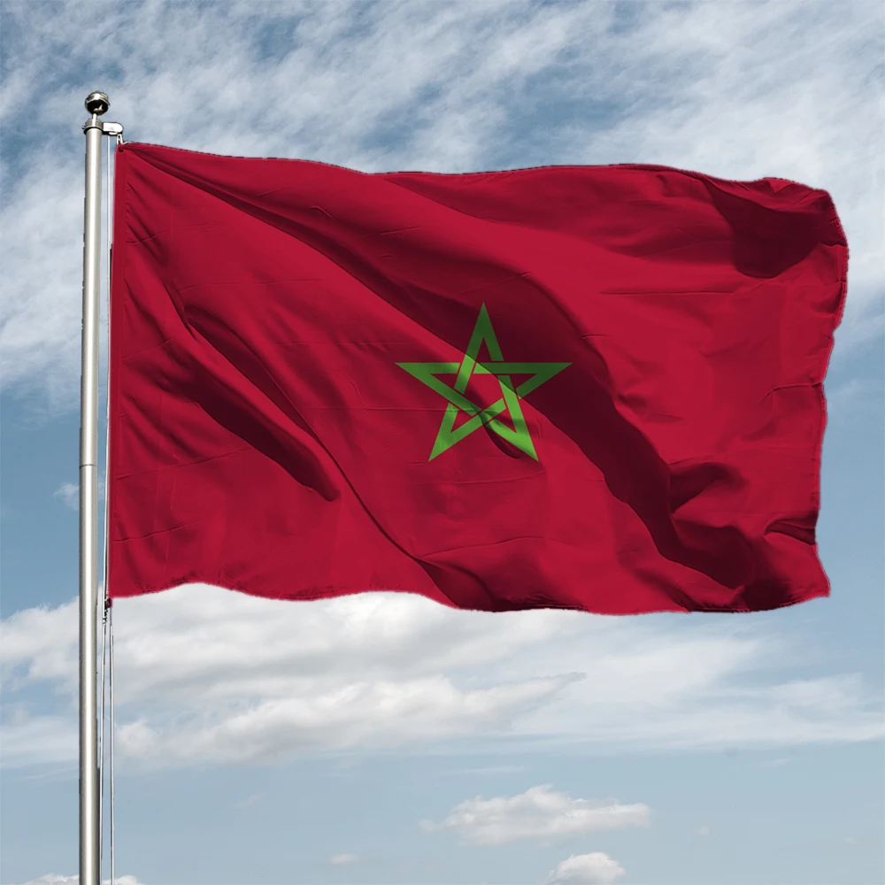 3X5ft print polyester moroccan national flag 90x150cm morocco flag