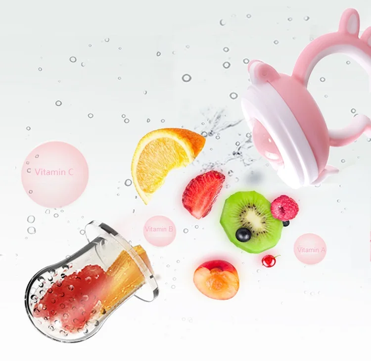 Safe Baby feeding BPA Free Cute Pig Deer Shape Food Vegetable Nipple Pacifier Feeding Silicone baby fruit feeder