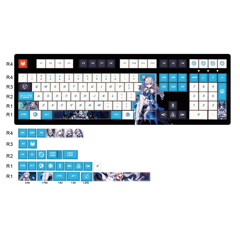 Royal Kludge oem keycap teclas personalizadas black backlit pbt keycaps custom profile anime keycap pbt sublimation