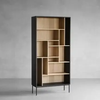 Modern Home Furniture Display Wall Shelf Bookcase Black Wooden Book Shelf