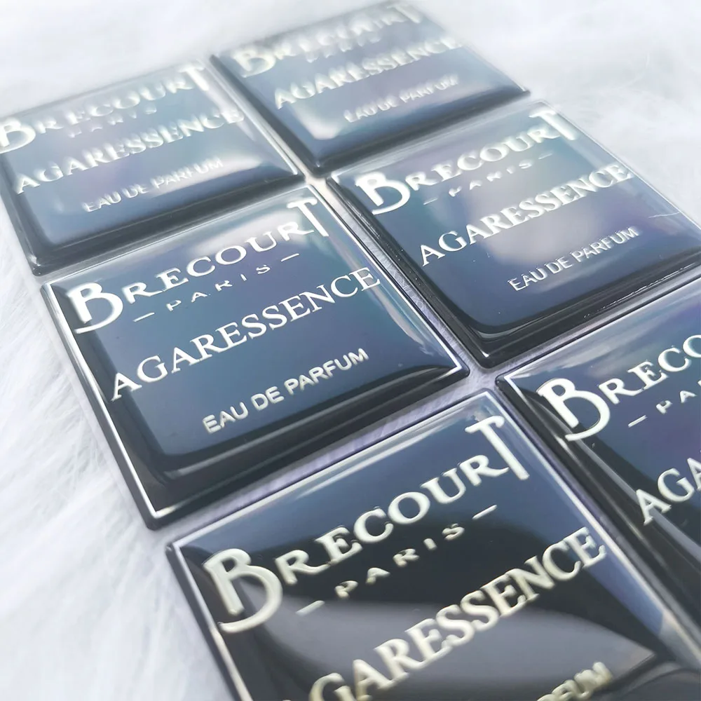 New Design Customizable Logo Doming Sticker Silicone Mold Epoxy 3d Logo Sticker Clear Custom Resin Label Stickers